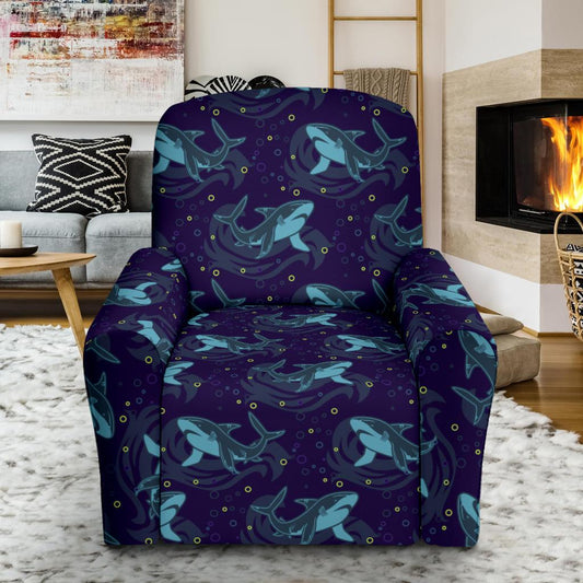 Shark Themed Print Single Sofa Slipcover -JTAMIGO.COM