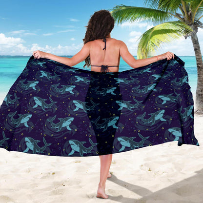 Shark Themed Print Sarong Pareo Wrap