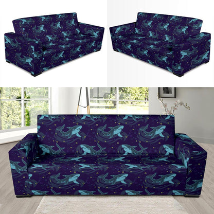 Shark Themed Print Sofa Slipcover-JTAMIGO.COM