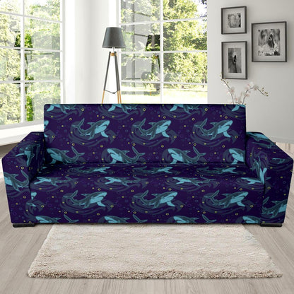 Shark Themed Print Sofa Slipcover-JTAMIGO.COM
