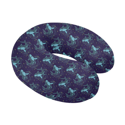 Shark Themed Print U-Shaped Travel Neck Pillow-JTAMIGO.COM