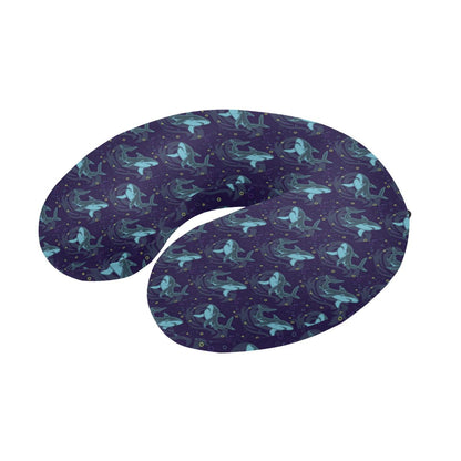 Shark Themed Print U-Shaped Travel Neck Pillow-JTAMIGO.COM