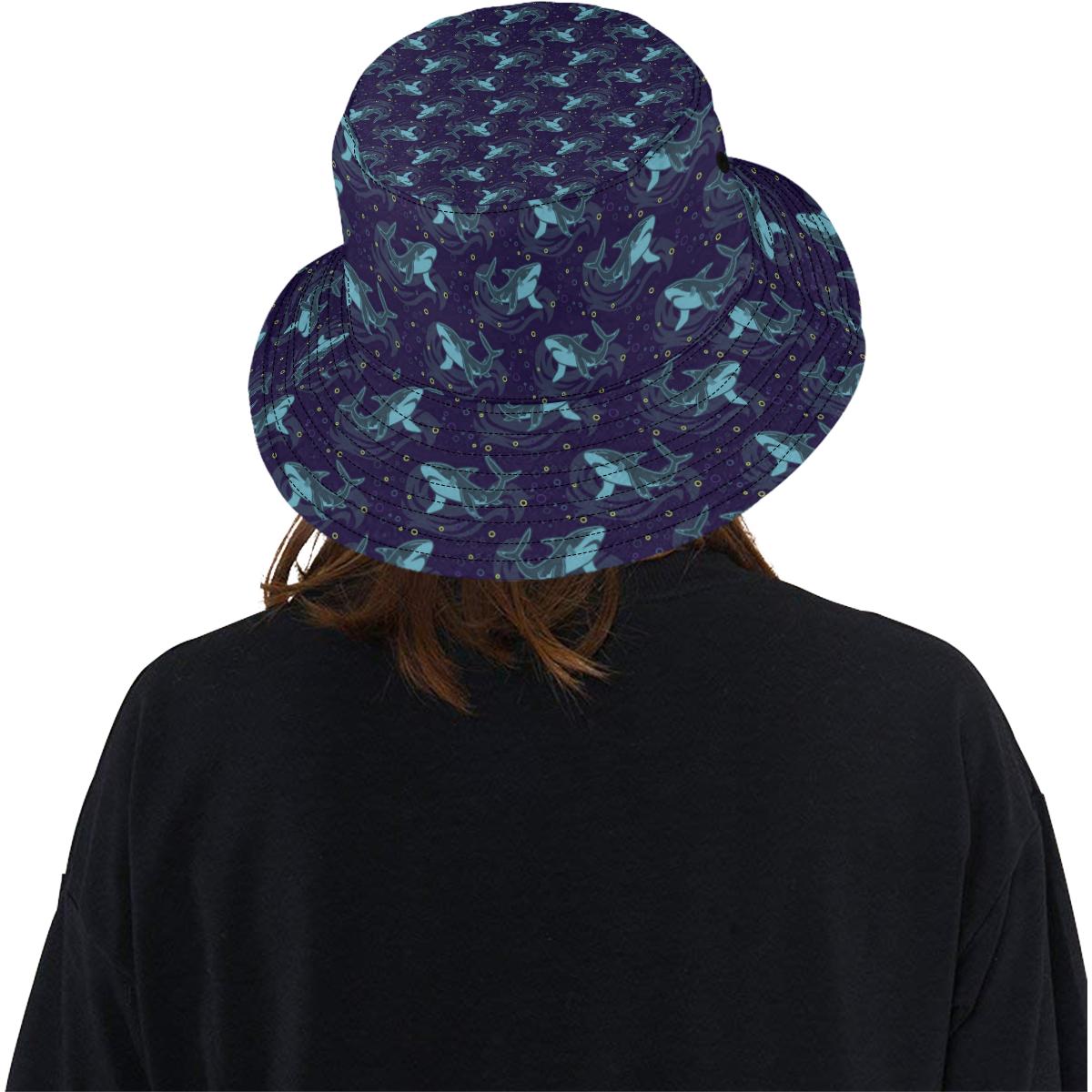 Shark Themed Print Unisex Bucket Hat