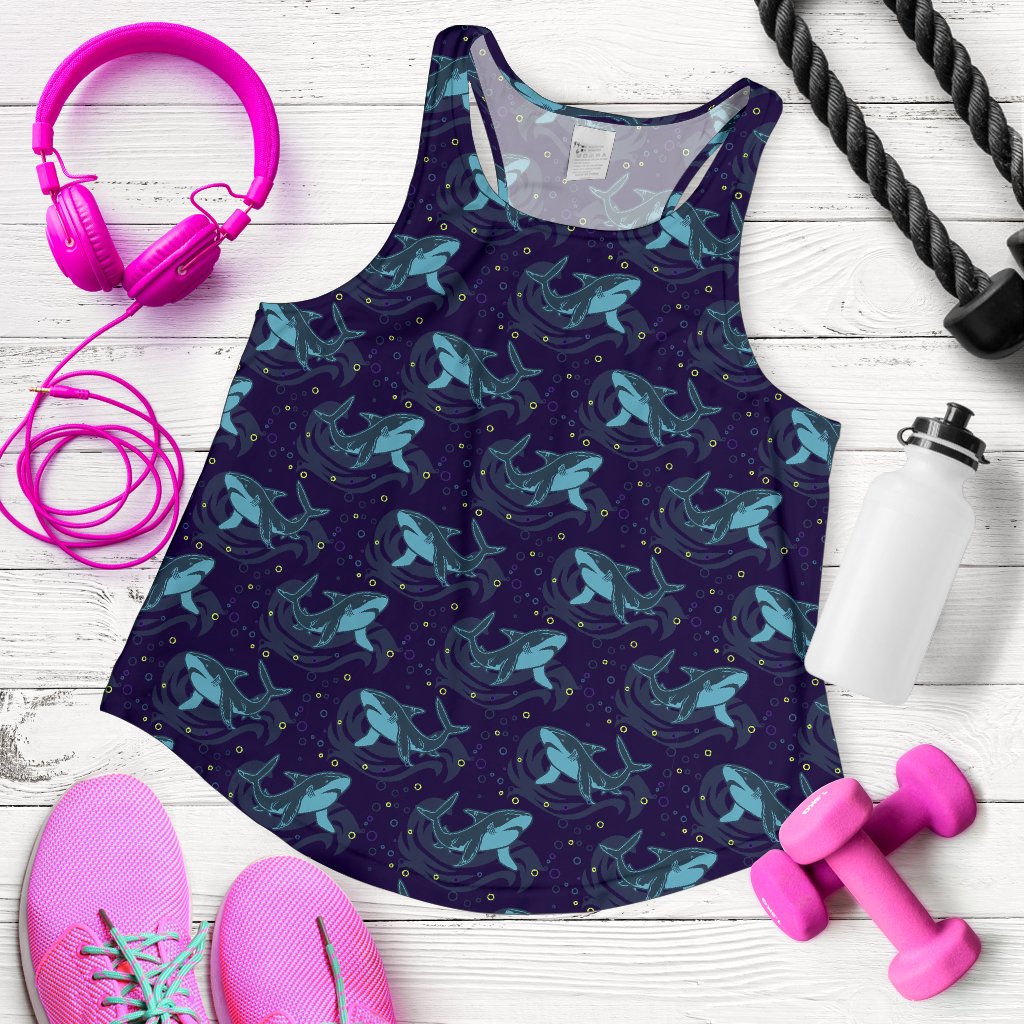 Shark Themed Print Women Racerback Tank Top
