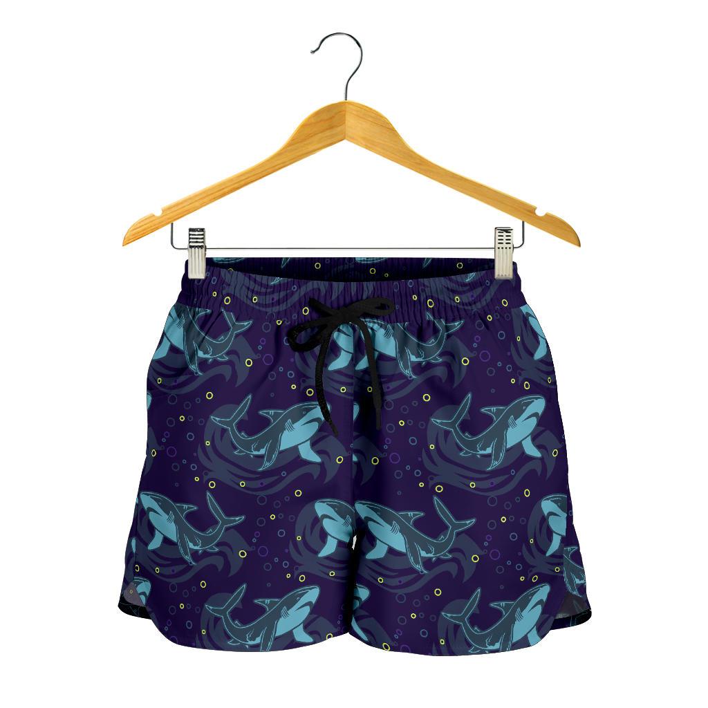 Shark Themed Print Women Shorts-JTAMIGO.COM
