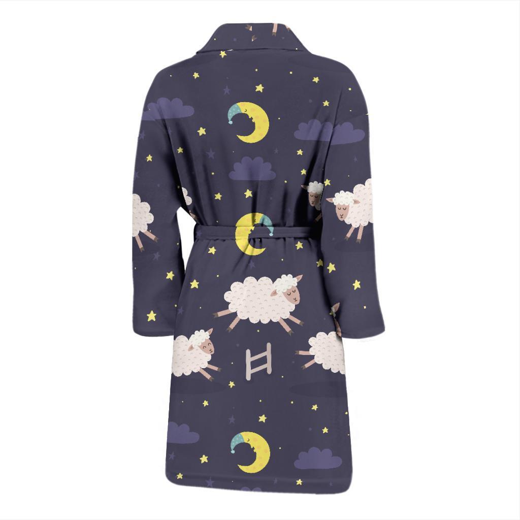Sheep Night Pattern Print Design 02 Men Bathrobe-JORJUNE.COM