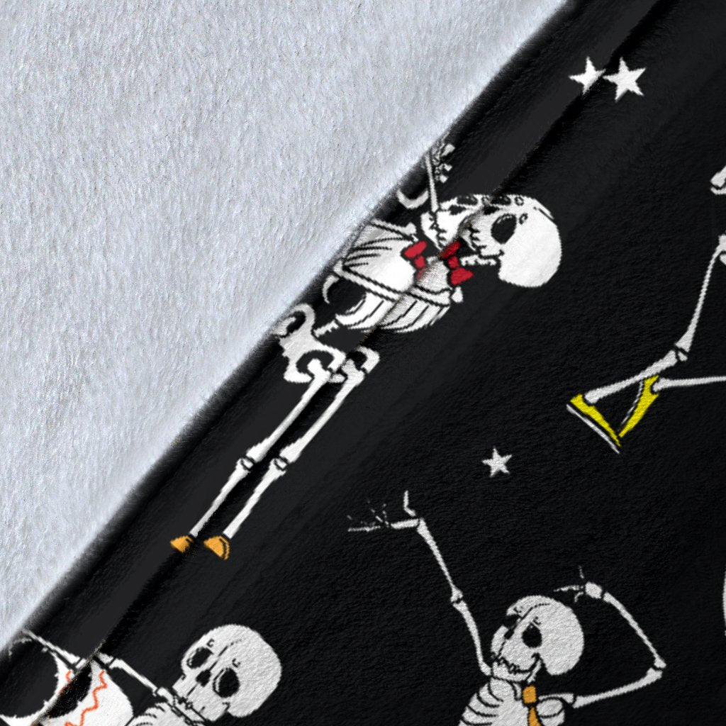 Skeleton Dance Print Fleece Blanket