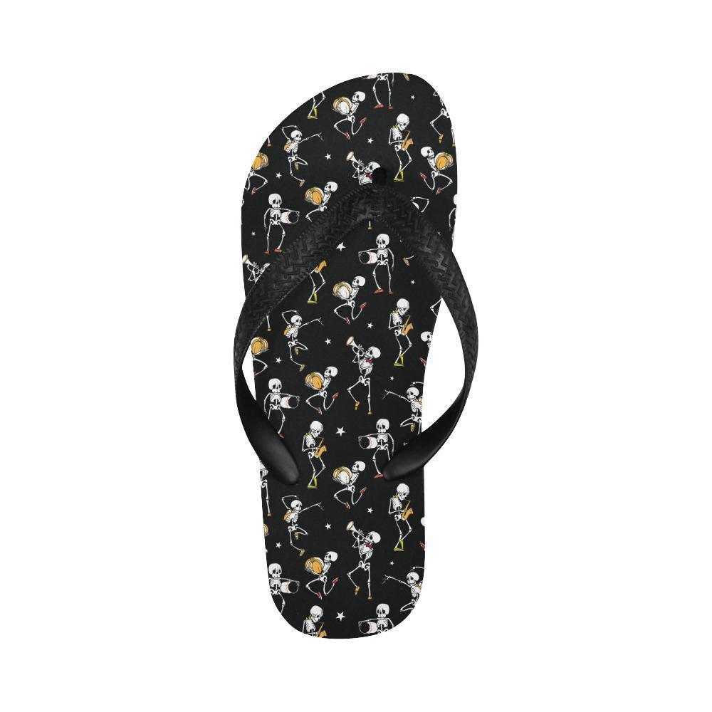 Skeleton Dance Print Flip Flops-JTAMIGO.COM