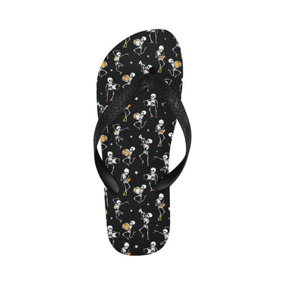 Skeleton Dance Print Flip Flops-JTAMIGO.COM