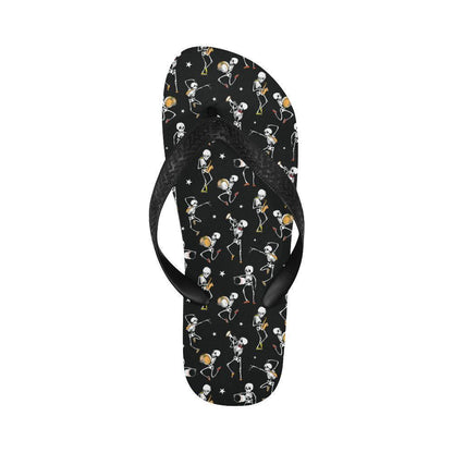 Skeleton Dance Print Flip Flops-JTAMIGO.COM