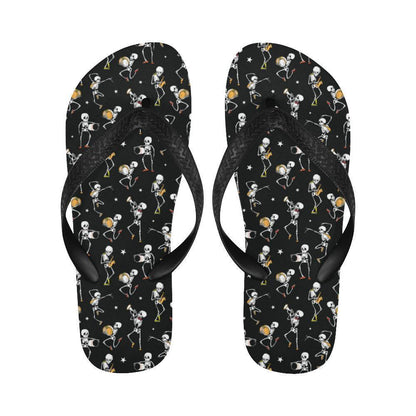 Skeleton Dance Print Flip Flops-JTAMIGO.COM