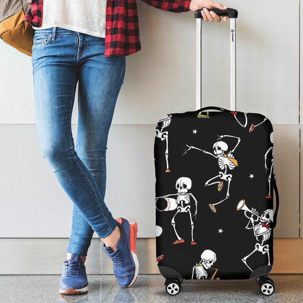 Skeleton Dance Print Luggage Cover Protector