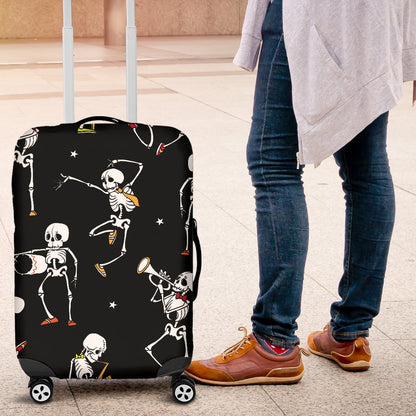 Skeleton Dance Print Luggage Cover Protector