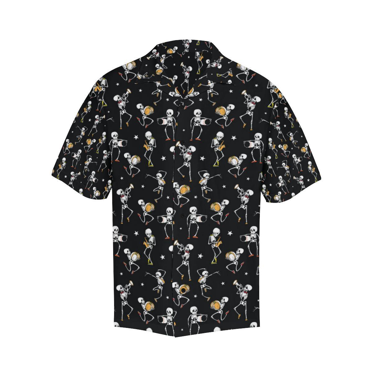 Skeleton Dance Print Men Aloha Hawaiian Shirt