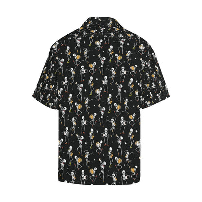 Skeleton Dance Print Men Aloha Hawaiian Shirt