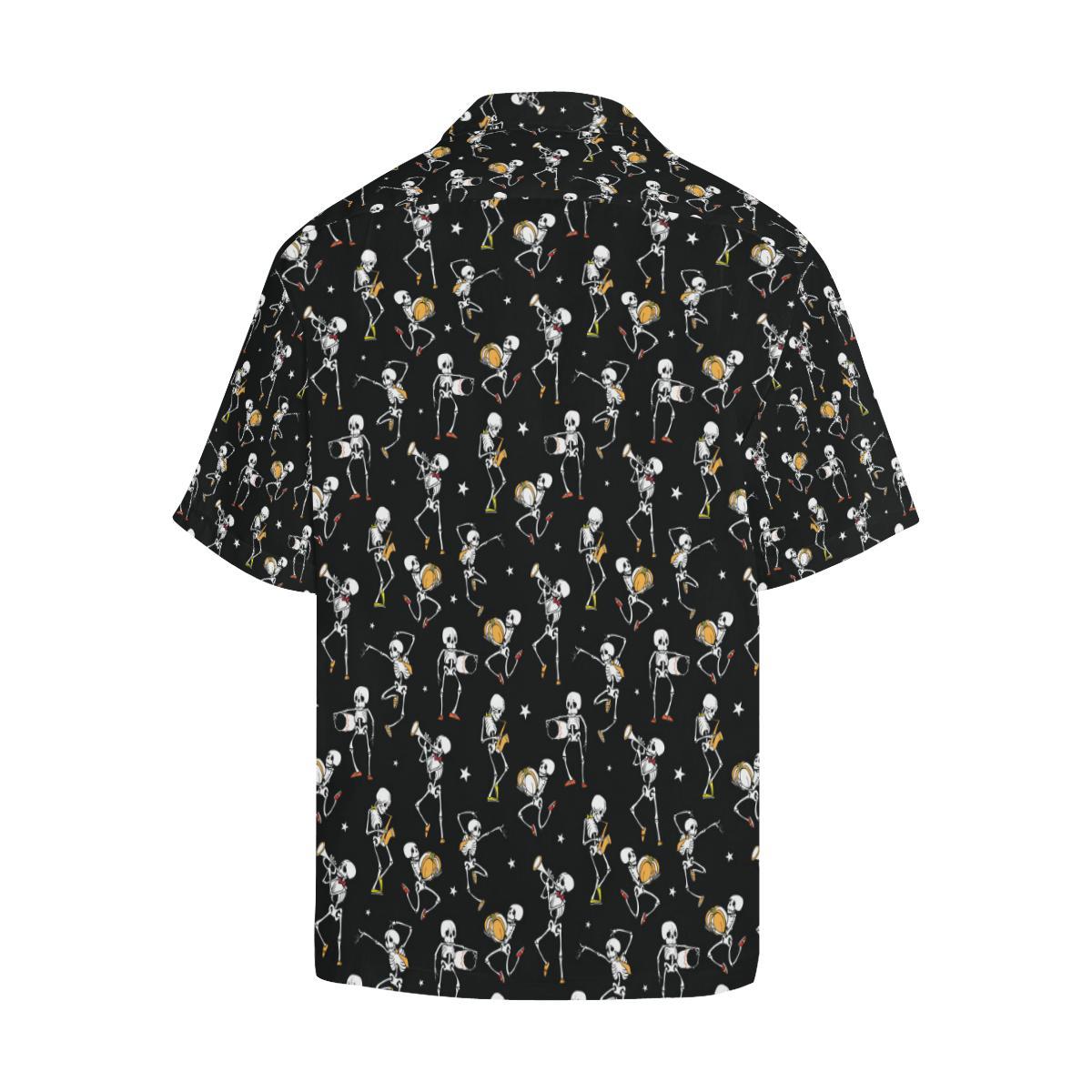Skeleton Dance Print Men Aloha Hawaiian Shirt