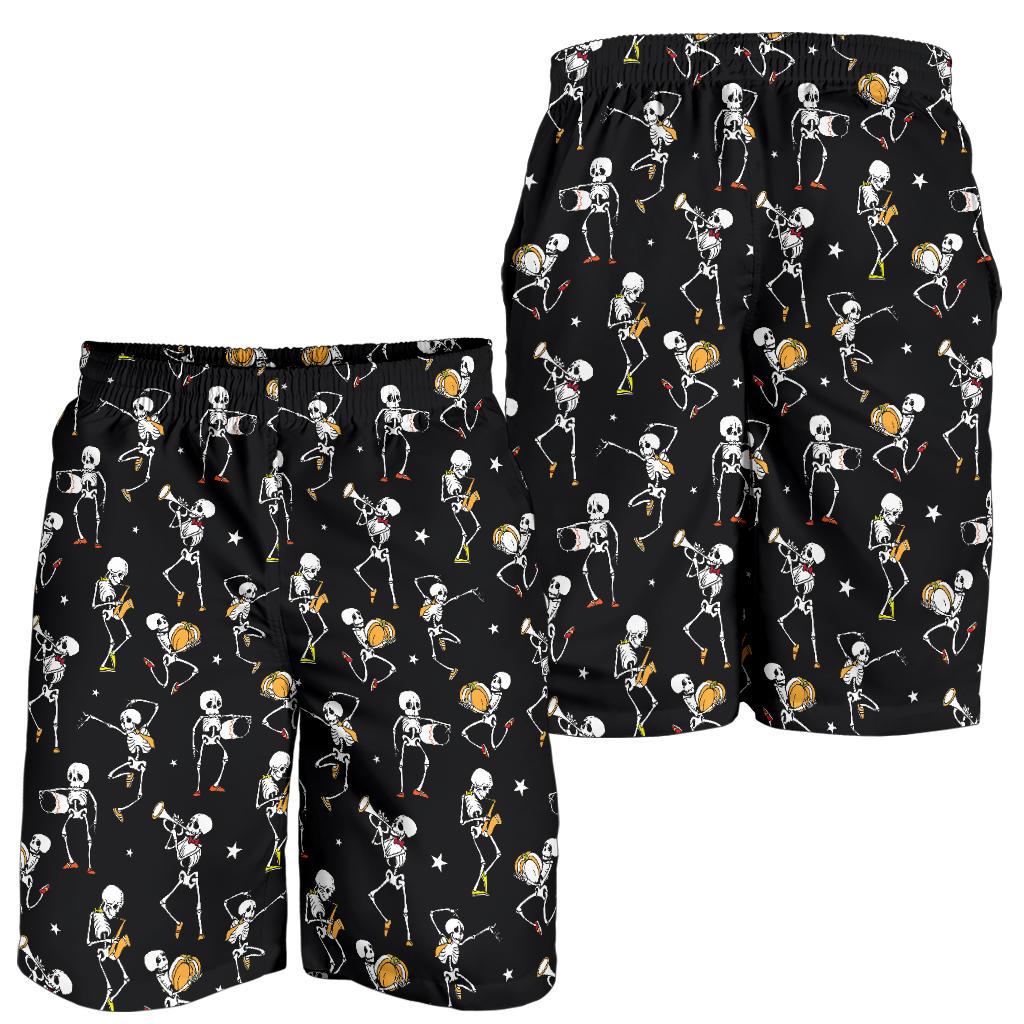 Skeleton Dance Print Mens Shorts-JTAMIGO.COM