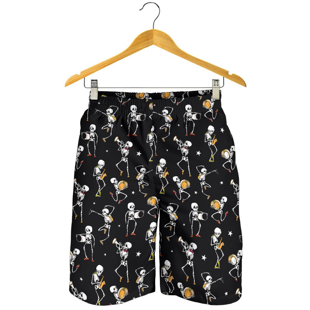 Skeleton Dance Print Mens Shorts-JTAMIGO.COM