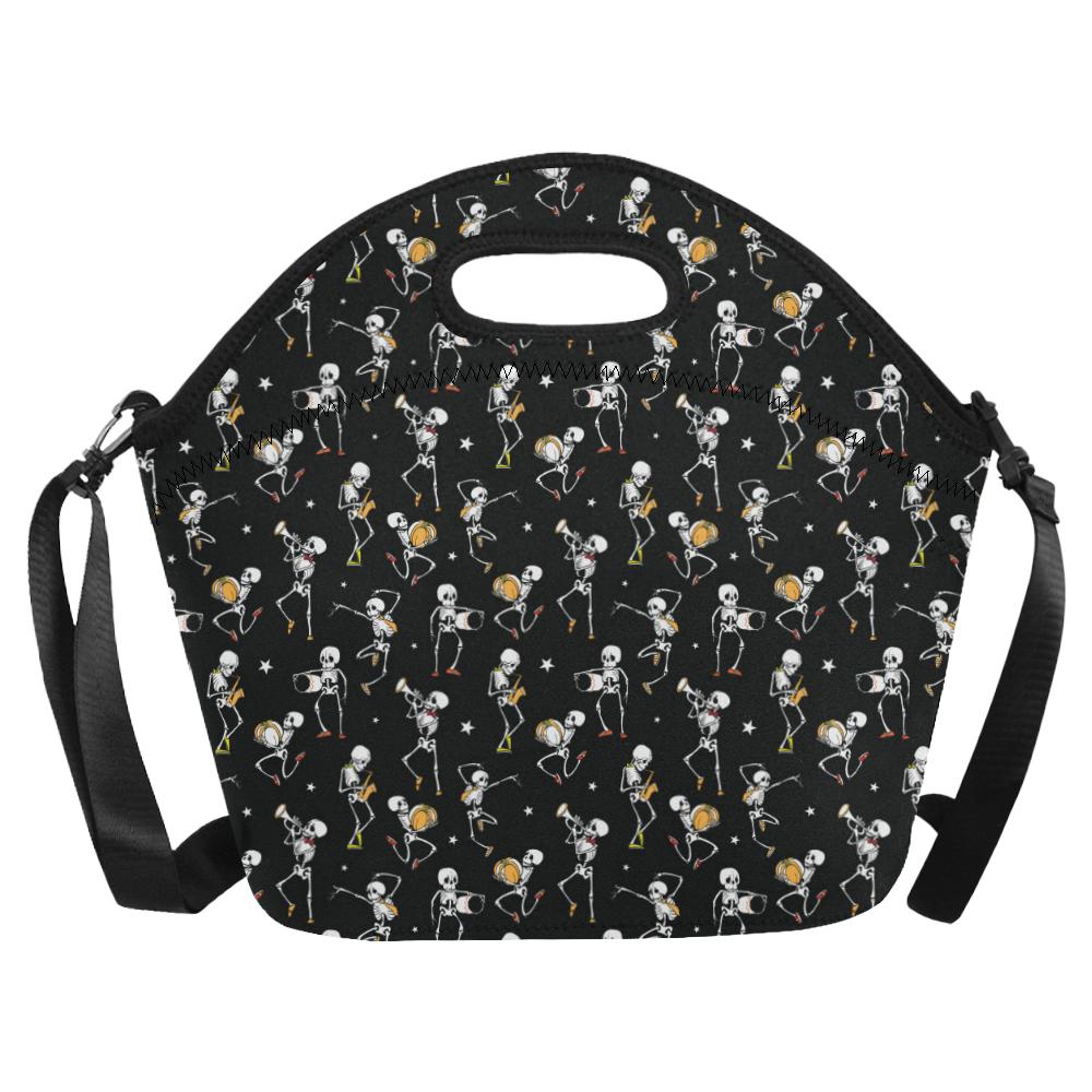 Skeleton Dance Print Neoprene Lunch Bag (Model 1669)(Large)-JTAMIGO.COM
