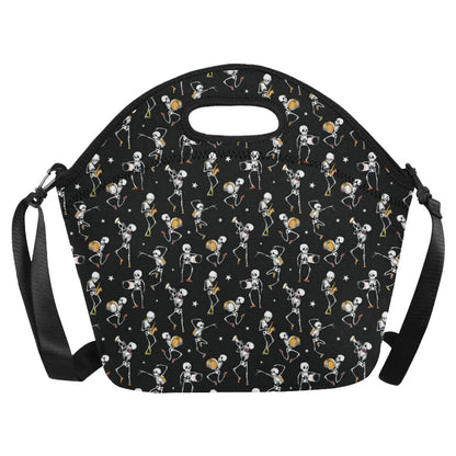 Skeleton Dance Print Neoprene Lunch Bag (Model 1669)(Large)-JTAMIGO.COM