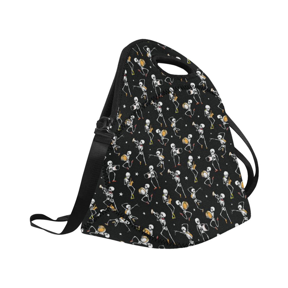 Skeleton Dance Print Neoprene Lunch Bag (Model 1669)(Large)-JTAMIGO.COM