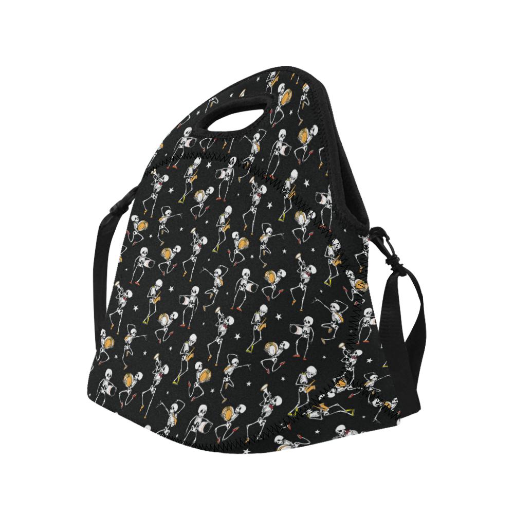 Skeleton Dance Print Neoprene Lunch Bag (Model 1669)(Large)-JTAMIGO.COM