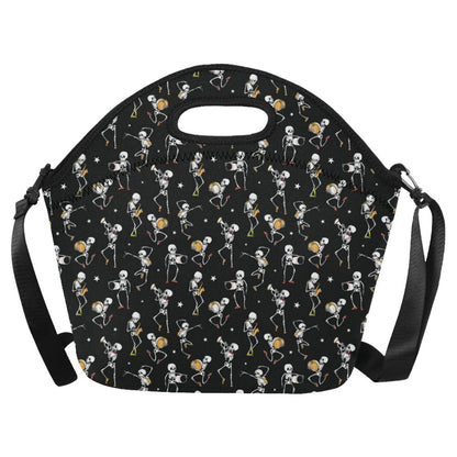 Skeleton Dance Print Neoprene Lunch Bag (Model 1669)(Large)-JTAMIGO.COM