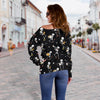 Skeleton Dance Print Off Shoulder Sweatshirt