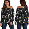 Skeleton Dance Print Off Shoulder Sweatshirt