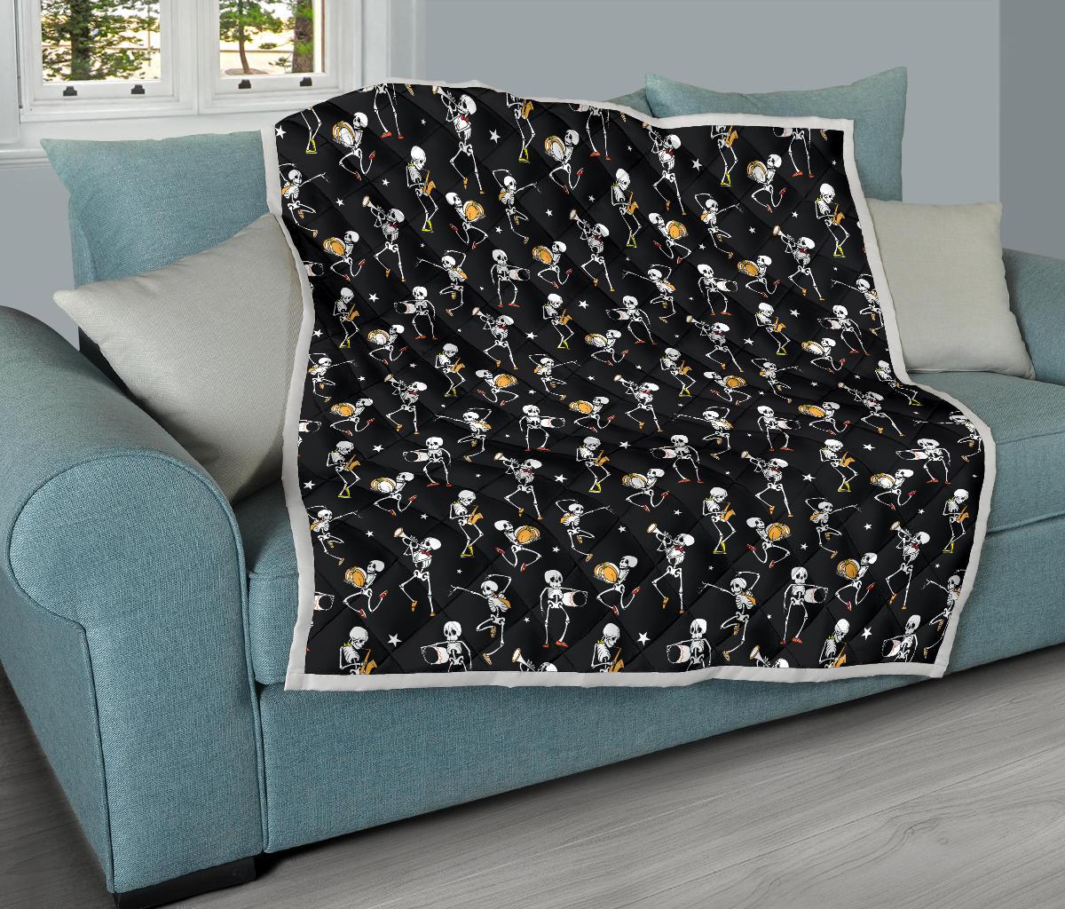Skeleton Dance Print Premium Quilt-JTAMIGO.COM