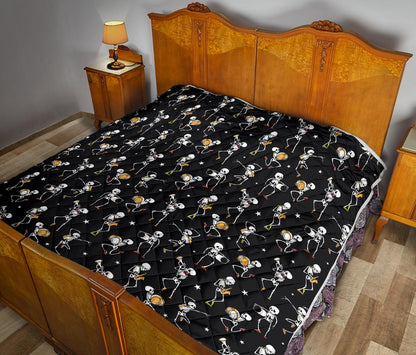 Skeleton Dance Print Premium Quilt-JTAMIGO.COM