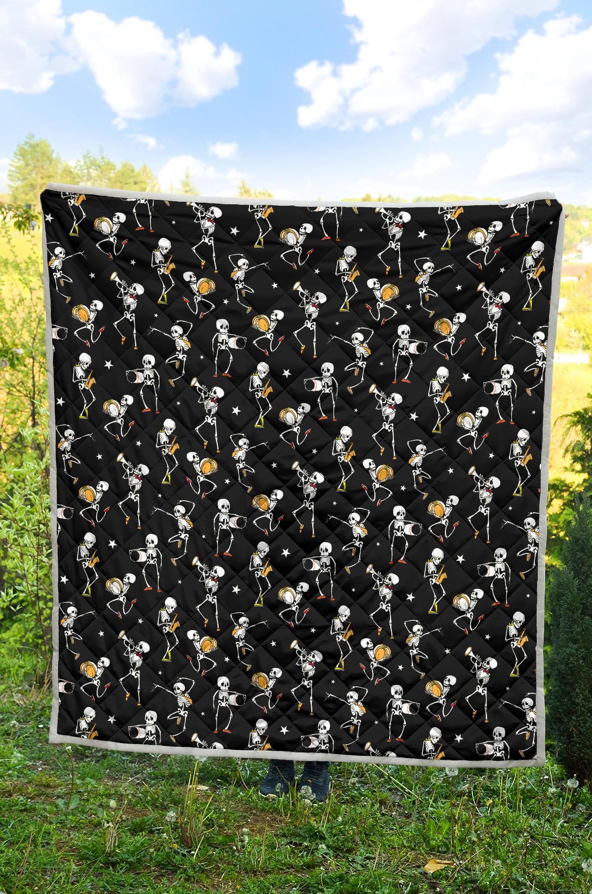 Skeleton Dance Print Premium Quilt-JTAMIGO.COM