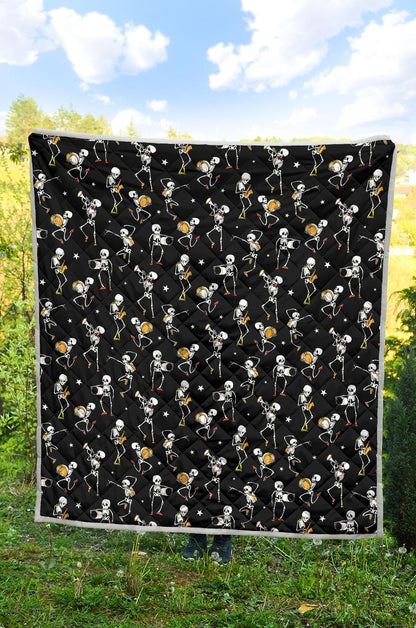 Skeleton Dance Print Premium Quilt-JTAMIGO.COM