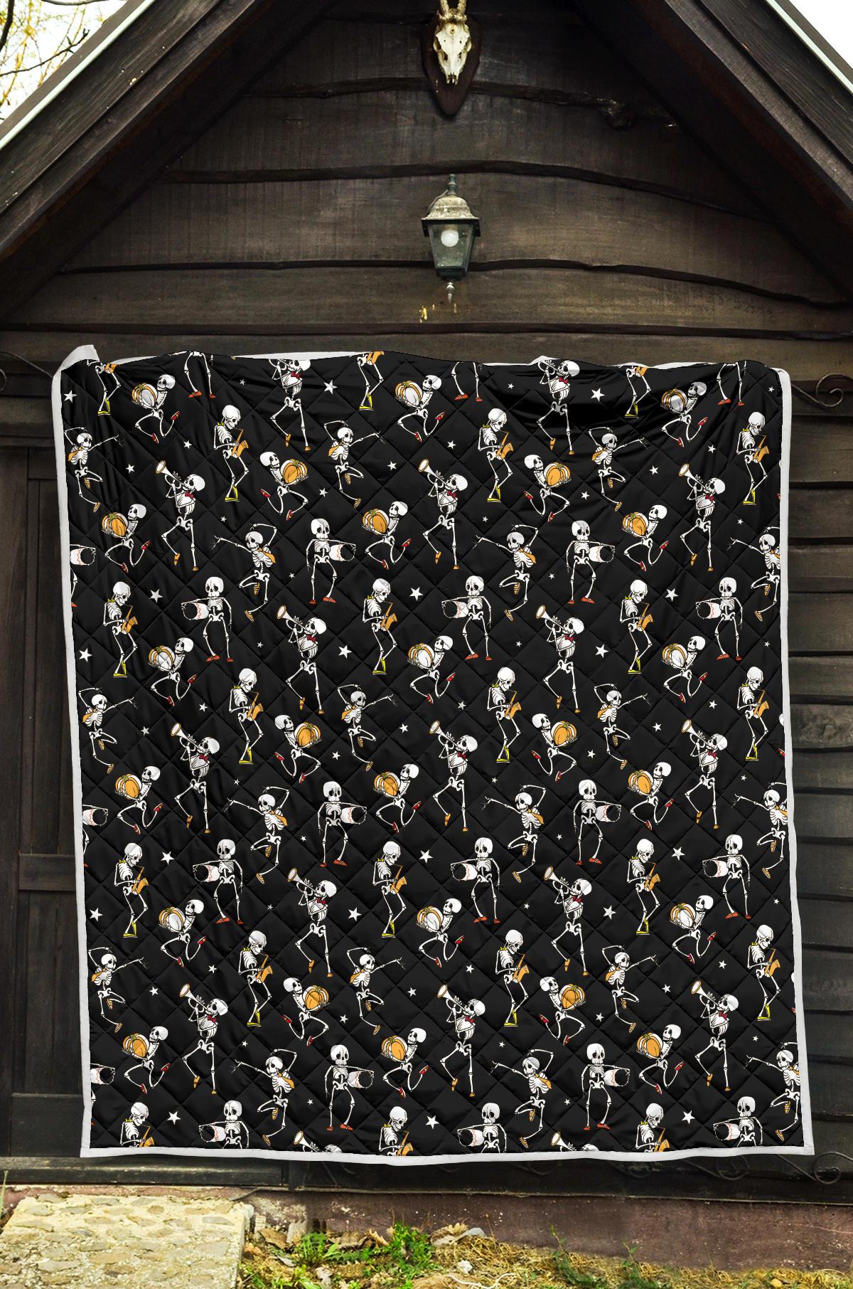 Skeleton Dance Print Premium Quilt-JTAMIGO.COM