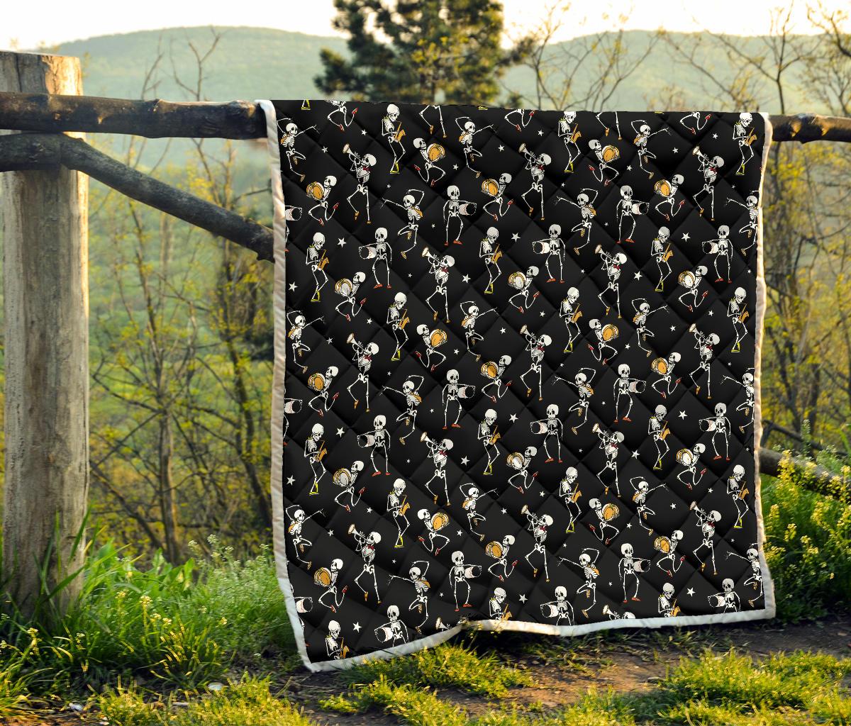Skeleton Dance Print Premium Quilt-JTAMIGO.COM