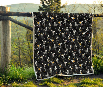 Skeleton Dance Print Premium Quilt-JTAMIGO.COM