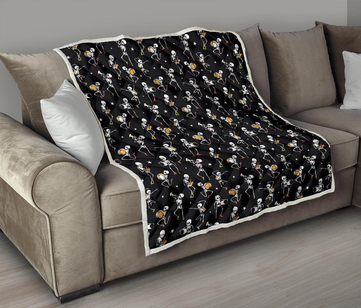 Skeleton Dance Print Premium Quilt-JTAMIGO.COM