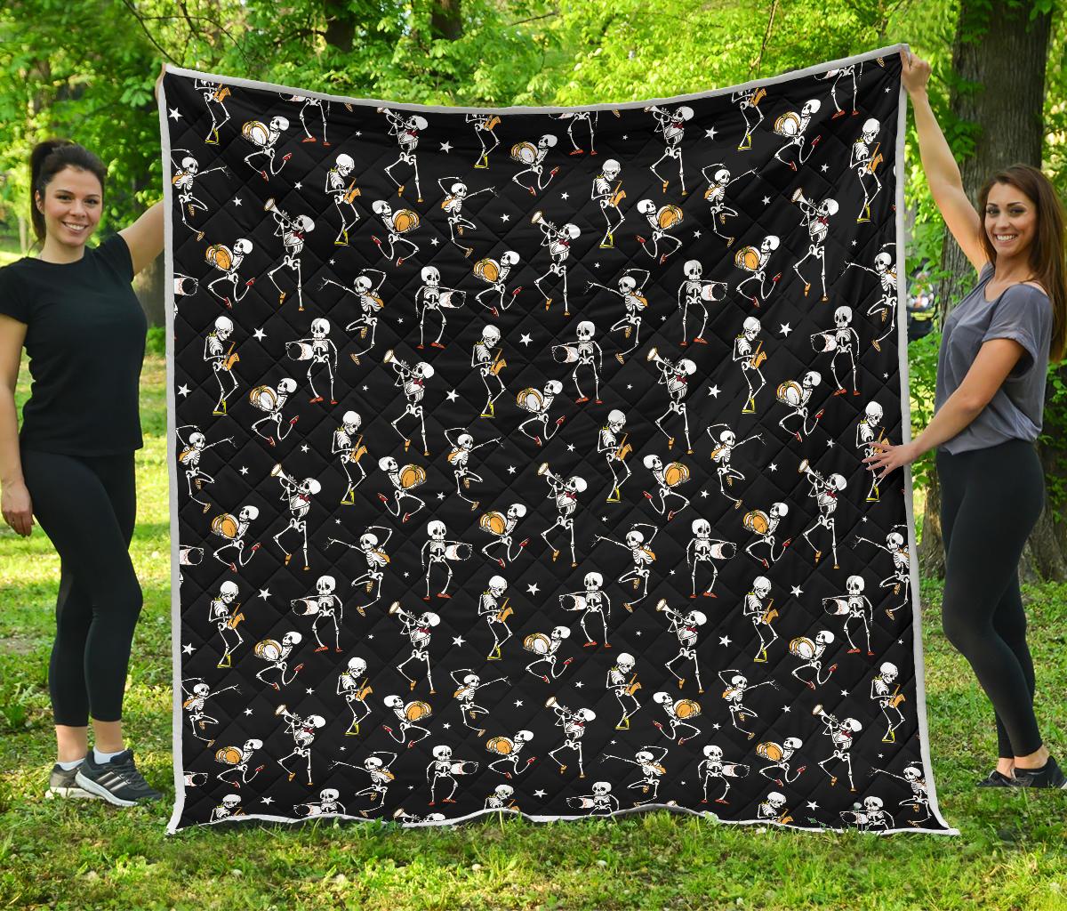 Skeleton Dance Print Premium Quilt-JTAMIGO.COM