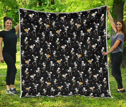 Skeleton Dance Print Premium Quilt-JTAMIGO.COM