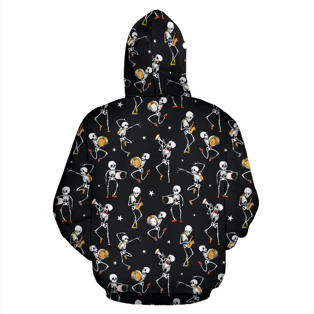 Skeleton Dance Print Pullover Hoodie