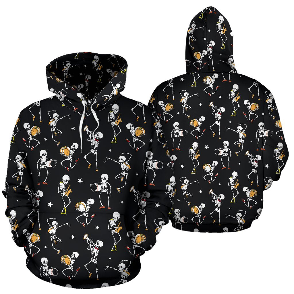 Skeleton Dance Print Pullover Hoodie