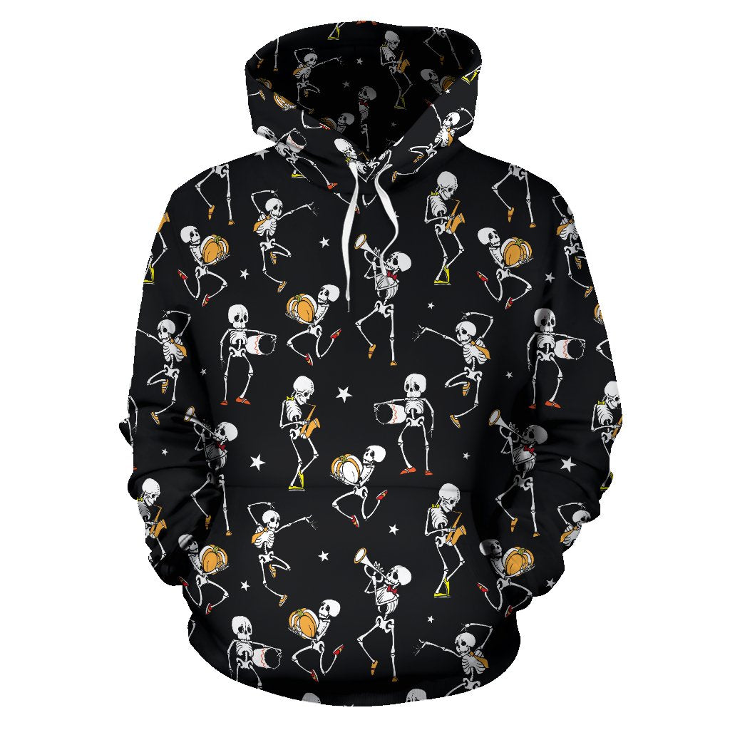 Skeleton Dance Print Pullover Hoodie
