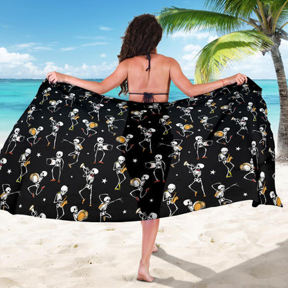 Skeleton Dance Print Sarong Pareo Wrap