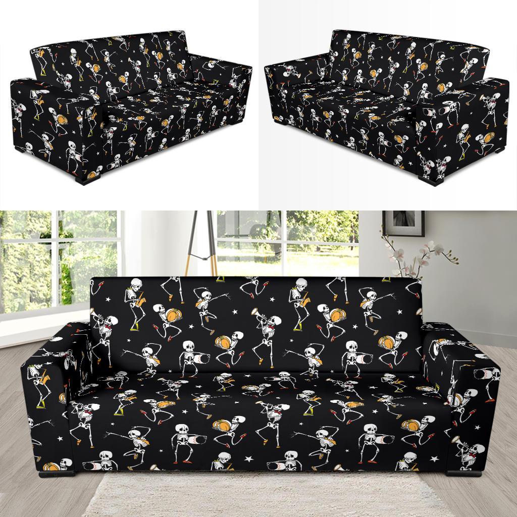 Skeleton Dance Print Sofa Slipcover-JTAMIGO.COM