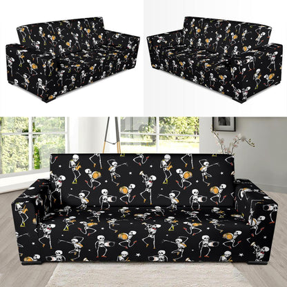 Skeleton Dance Print Sofa Slipcover-JTAMIGO.COM