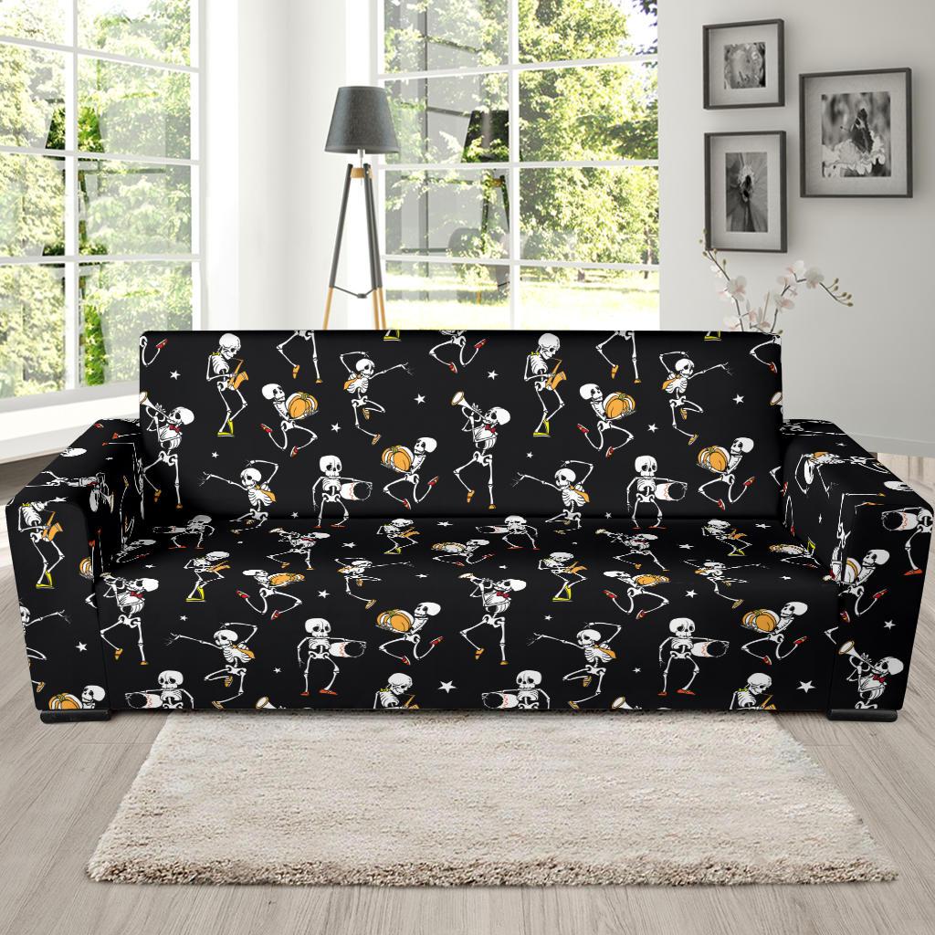 Skeleton Dance Print Sofa Slipcover-JTAMIGO.COM