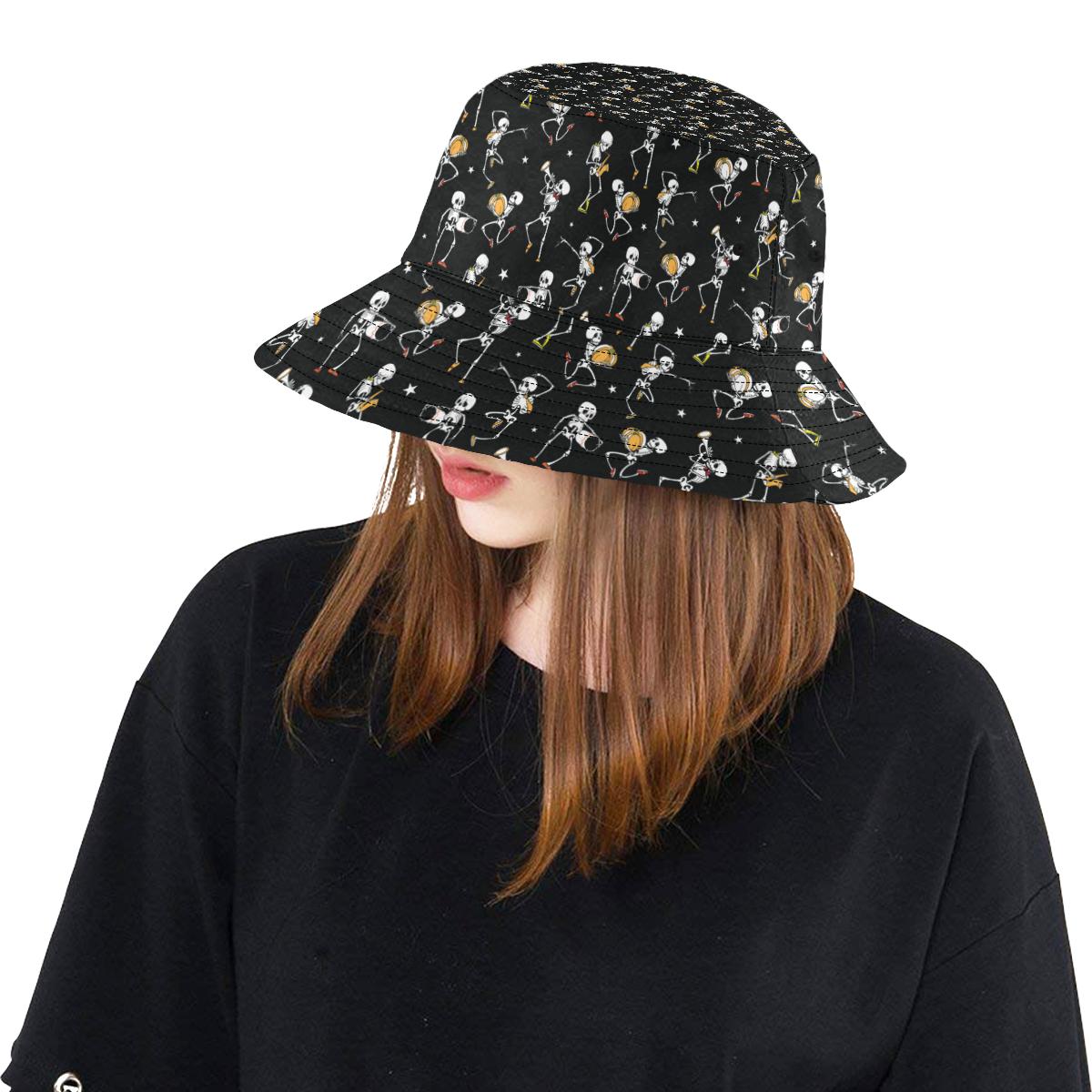 Skeleton Dance Print Unisex Bucket Hat