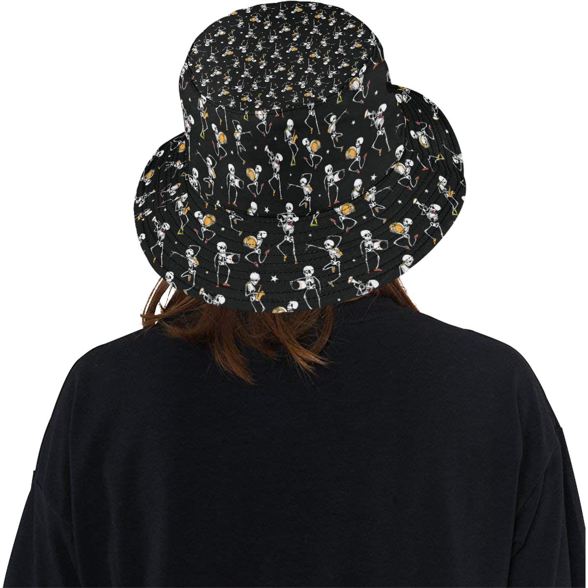 Skeleton Dance Print Unisex Bucket Hat