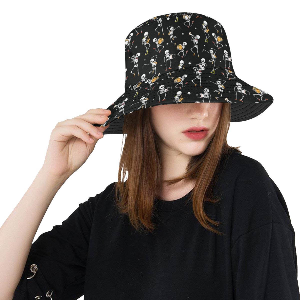 Skeleton Dance Print Unisex Bucket Hat