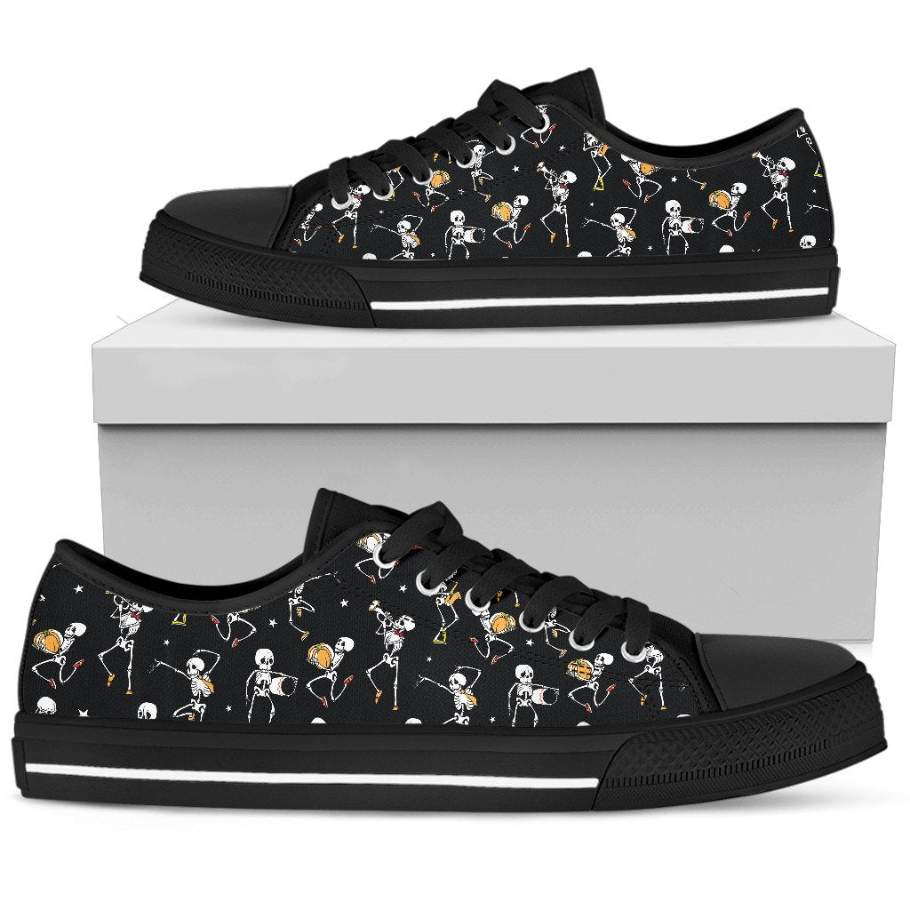 Skeleton Dance Print Women Low Top Shoes-JTAMIGO.COM